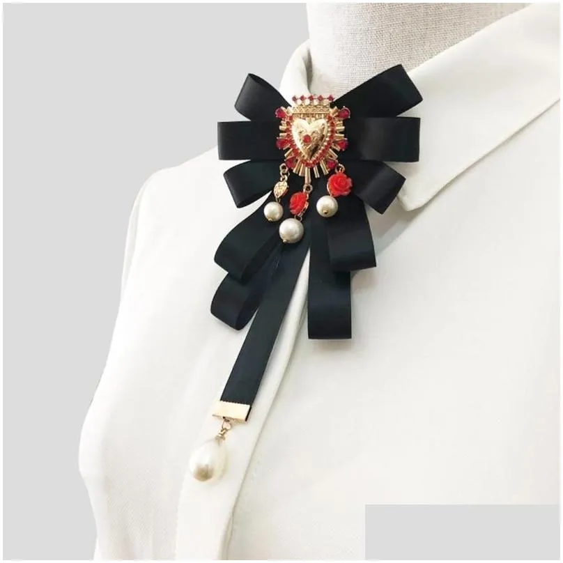 Pins, Brooches Pins Brooches Baroque Bowknot Bow Tie Cravat Bowtie Ribbon Ties Brooch Women Fashion Jewelry Accessories Drop Delivery Dhk5O