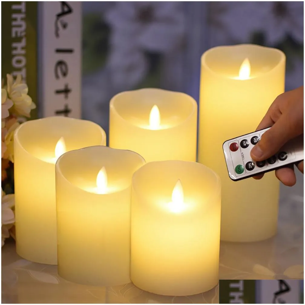Night Lights Brelong Led Simation Candle Light Battery Type Flameless 5 Night With Remote Control Drop Delivery Lights Lighting Indoor Dheet