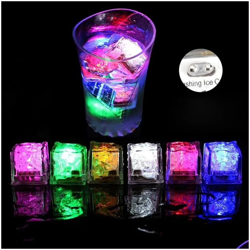 Led Toys Diy Led Toy Ice Cubes Glowing Ball Flash Wedding Festival Christmas Bar Wine Decor Induction Luminous Decoration Supplies Dro Dhbgw