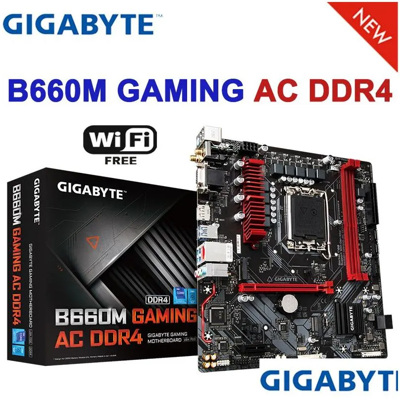 Monitors Lga1700 Gigabyte B660M Gaming Ac Ddr4 Motherboard Supports 12 Generation Intel Cpu 5333O.C. 64G Pci-E 4.0 Game New Mainboard Dhexr