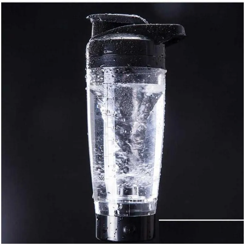 Water Bottles 600Ml Water Bottle Protein Power Mation Coffee Blender Milk Shaker Mixer Intelligent Matic Movement Drinkware 211013 Dro Dht8J