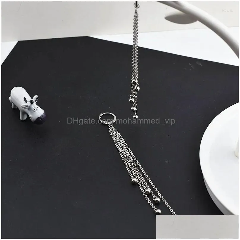 dangle earrings long tassel chain personality ladies fashion jewelry stainless steel without pierced ears for women men