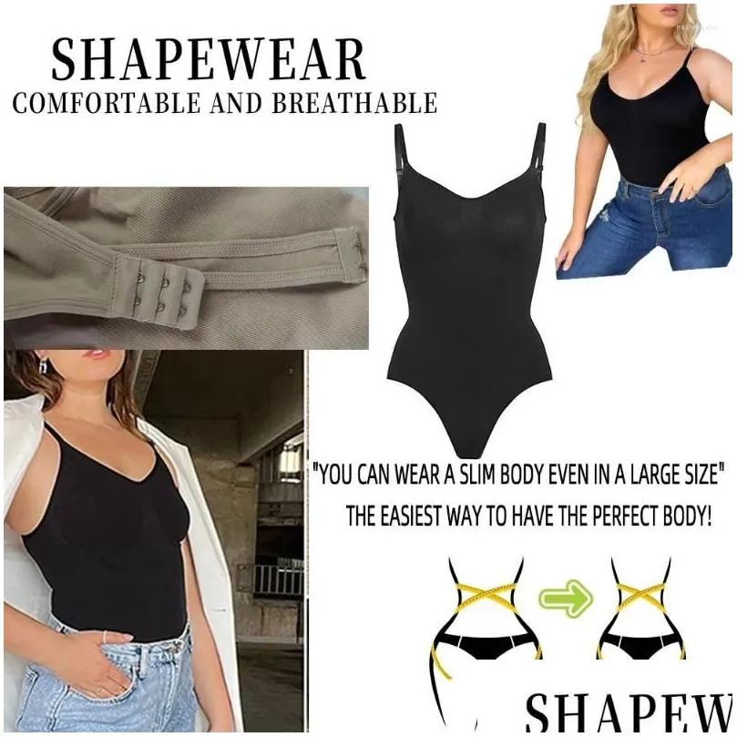 Women`S Shapers Womens Shapers Shapewear Thong Bodysuit For Tummy Control Seamless Waist Trainer Body Shaper Sha Girdles Drop Deliver Dhi3M