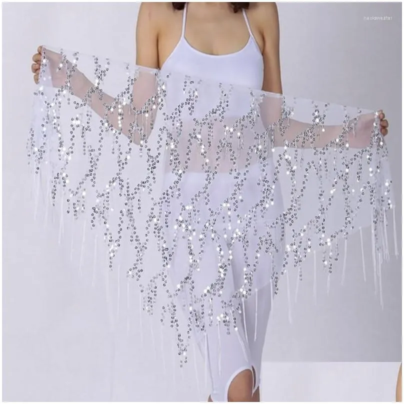 Stage Wear Style Belly Dance Costumes Sequins Tassel Hip Scarf For Women Dancing Belt 11Kinds Of Colors Drop Delivery Dhi29