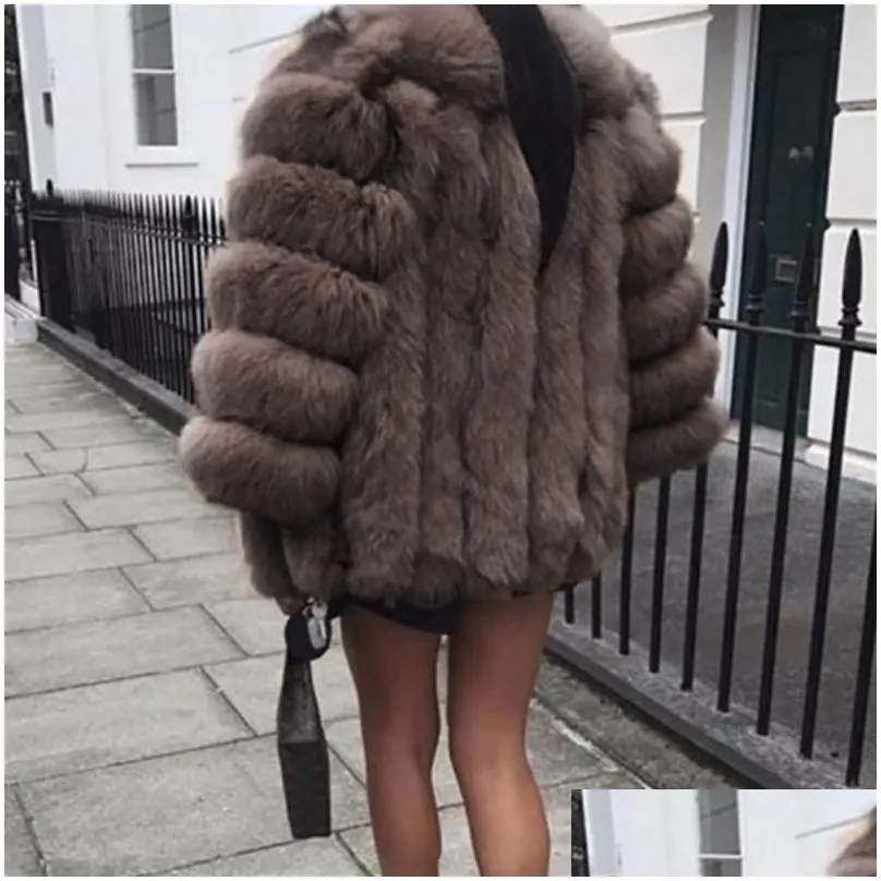 Women`S Fur & Faux Fur Mink Coats Women Winter Top Fashion Pink Womens Fur Coat Elegant Thick Warm Outerwear Fake Jacket Drop Delivery Dhnk2