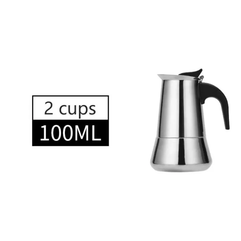 Coffee Pots 2/4/6/9/12 Cups Coffee Maker Pot Stainless Steel Mocha Espresso Latte Stovetop Filter Moka For Kitchen 210330 Drop Deliver Dh6Jv