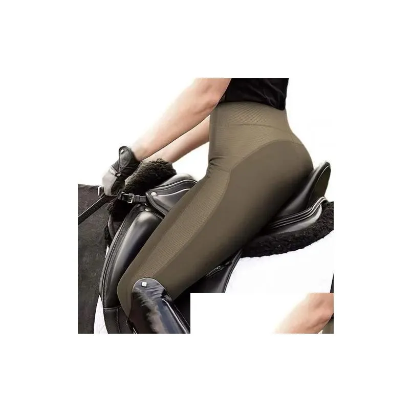 Women`S Pants & Capris Horse Riding Pants Clothes For Women Men Uni Trousers Female Male Elastic Equestrian Breeches Rider Equipments Dh2Pt