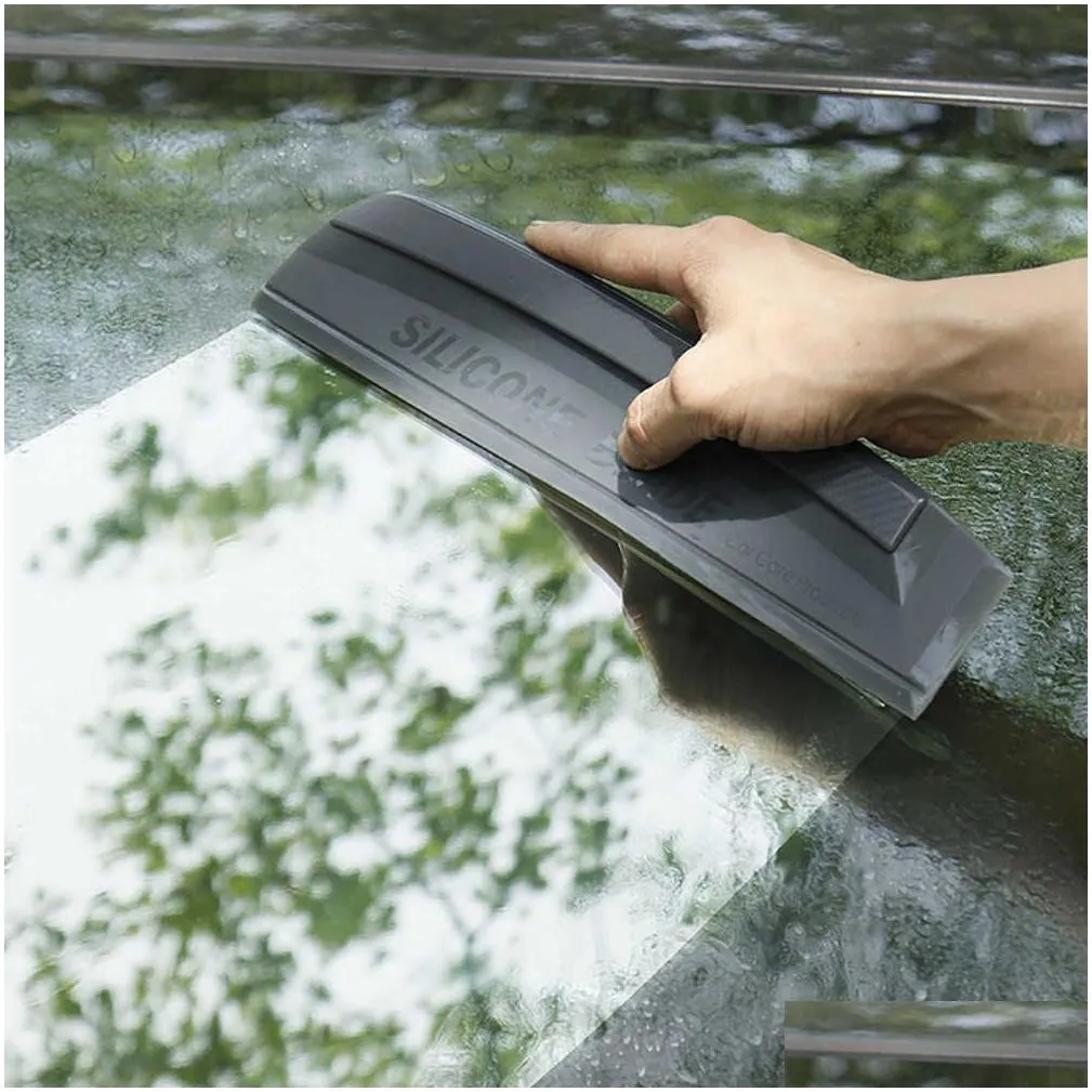 Other Interior Accessories New Non-Scratch Soft Sile Handy Squeegee Car Wrap Tools Water Window Wiper Drying Blade Clean Scra Film Scr Dhmxz