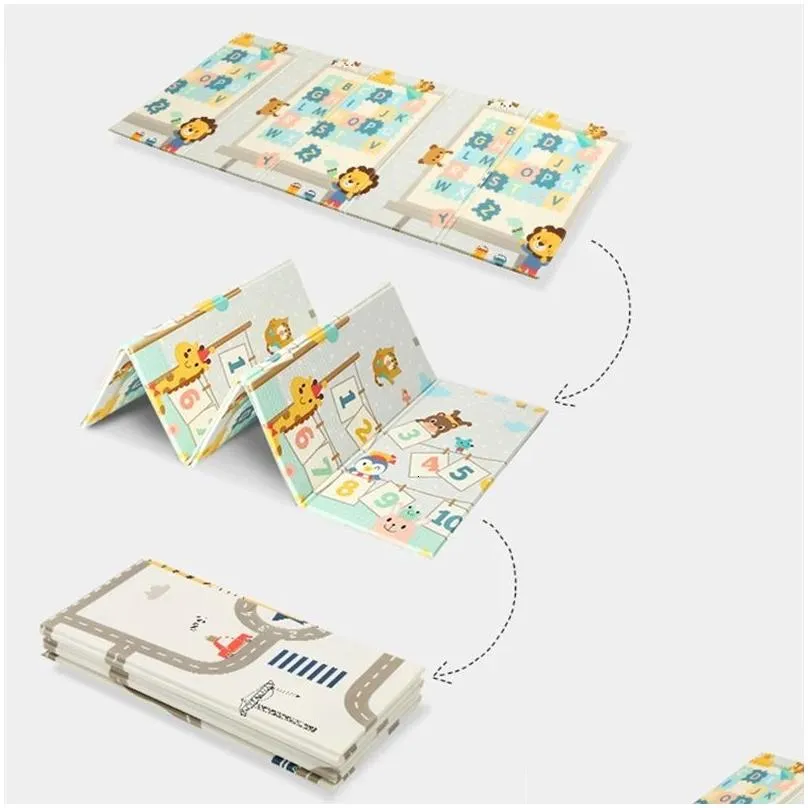 Baby Rugs & Playmats Baby Rugs Playmats Foldable Play Mat Xpe Puzzle Childrens Thickened Room Cling Pad Folding Carpet Splicing Climbi Dhokt