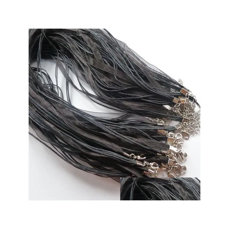Cord & Wire Fashion Black Organza Voile Ribbon Necklaces Pendants Chains Cord 18 Jewelry Diy Making Drop Delivery Jewelry Jewelry Find Dhzrj