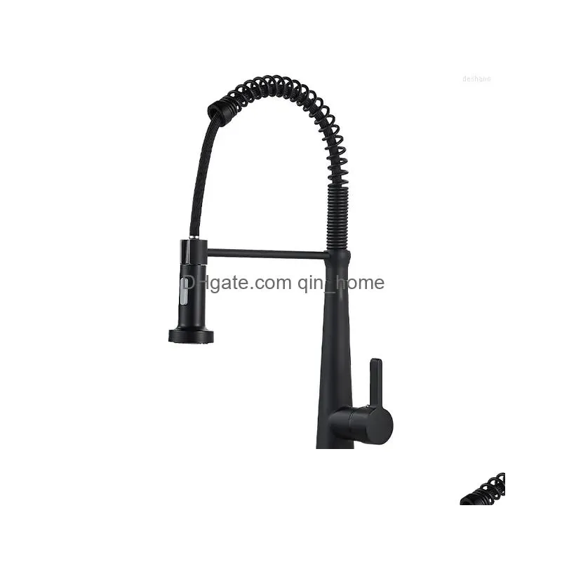 kitchen faucets faucet commercial solid brass single handle pull out sprayer spring sink brush nikcel