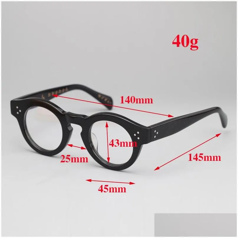 Fashion Sunglasses Frames Vazrobe Vintage Round Eyeglasses Frames Male Small 4M Thick Rim Glasss Men Black Tortoise Eyewear Spectacle Dh4Je