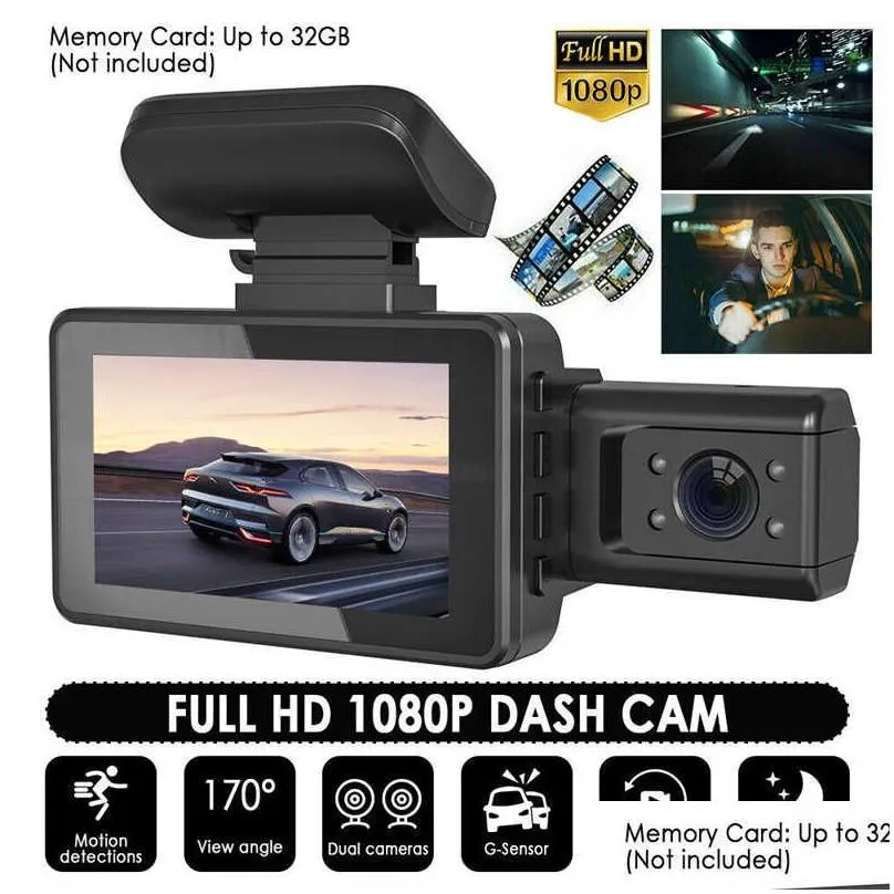 Car Dvrs New 3 Inch Dash Cam Hd 1080P Car Dvr Camera 170 Wide Angle Night Vision Video Recorders Loop Recording Way With G-Sensor Drop Dhdi0