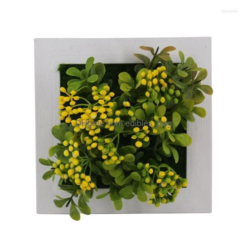 decorative flowers amenmo 3d creative succulent plants imitation wood po frame wall decoration artificial home decor