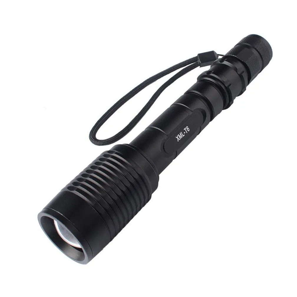 Torches Brelong Led T6 Flashlight High Power Charging Zoom Strong Rattlesnake Model Without Battery Drop Delivery Lights Lighting Port Dhtoi