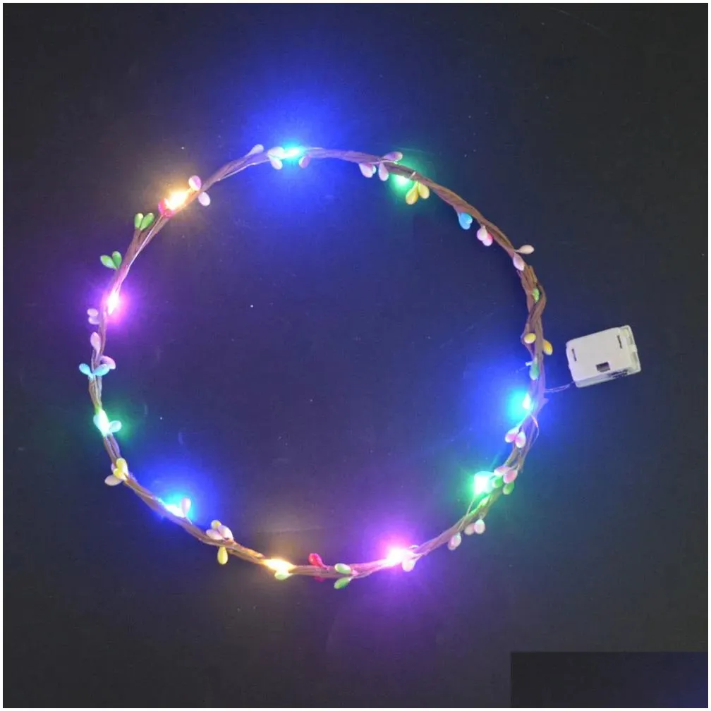 Other Event & Party Supplies Other Event Party Supplies 20Pcs Glow Cat Bunny Ear Horn Hairband Gift Light Flower Garland Headband Led Dhl0B