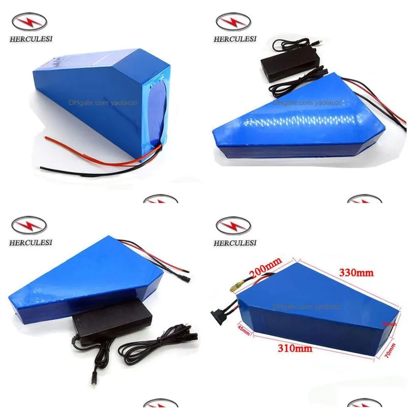 rechargeable 52v 20ah / 25ah / 30ah lithium ion battery pack 52 volt triangle ebike battery