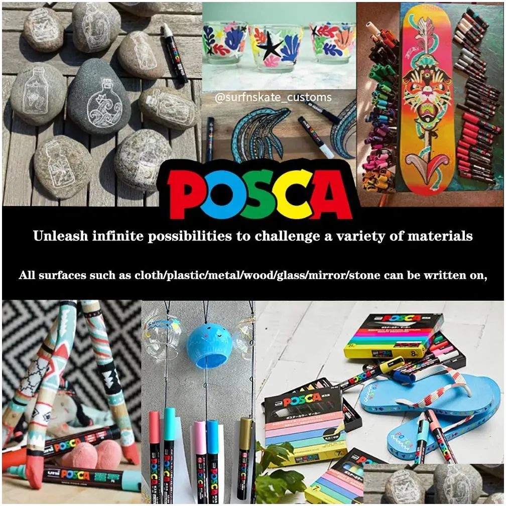 wholesale wholesale markers uni posca marker pen full set pc- advertising poster graffiti note pen painting hand-painted art supplies rotualdores manga