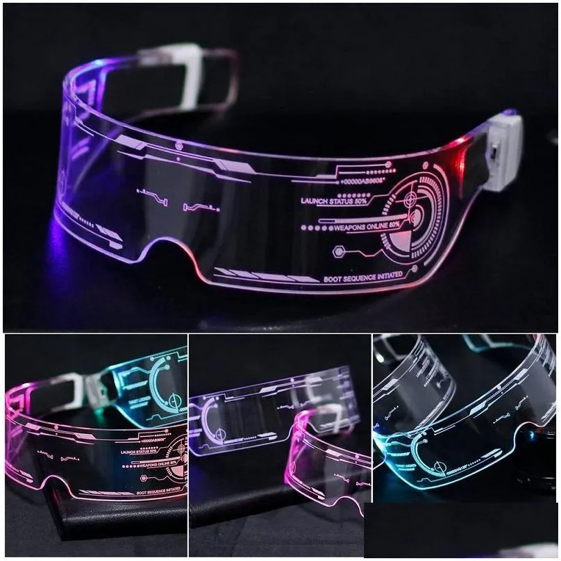 Led Rave Toy Led Glasses El Wire Neon Party Luminous Light Up Rave Costume Decor Dj Halloween Decoration Drop Delivery Toys Gifts Led Dhdgv