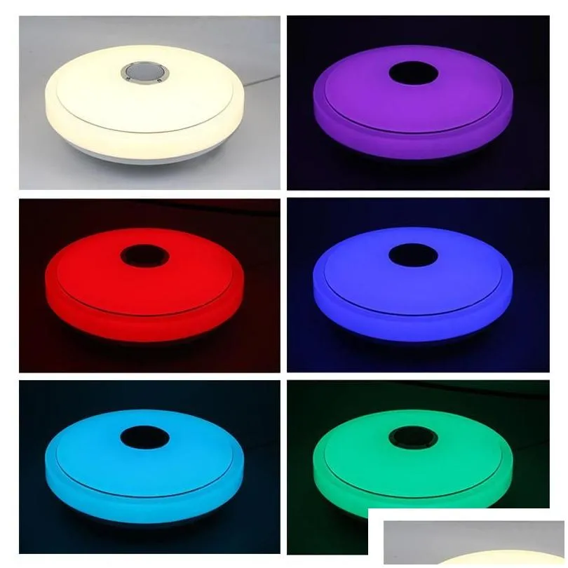 Ceiling Lights Bluetooth Ceiling Light Led Music Lamp Rgb Colorf High Edge White O Lighting 1 Pc Drop Delivery Lights Lighting Indoor Dhrgy