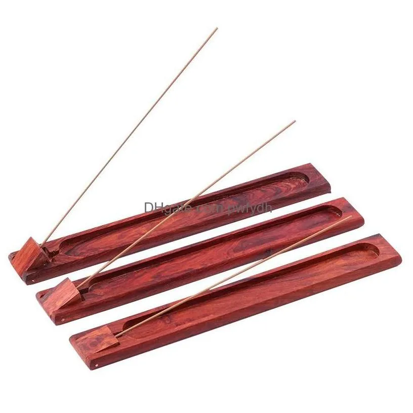 fragrance lamps wooden incense stick holder ash catcher rosewood tray burner holders home decoration censer tools drop delivery gard