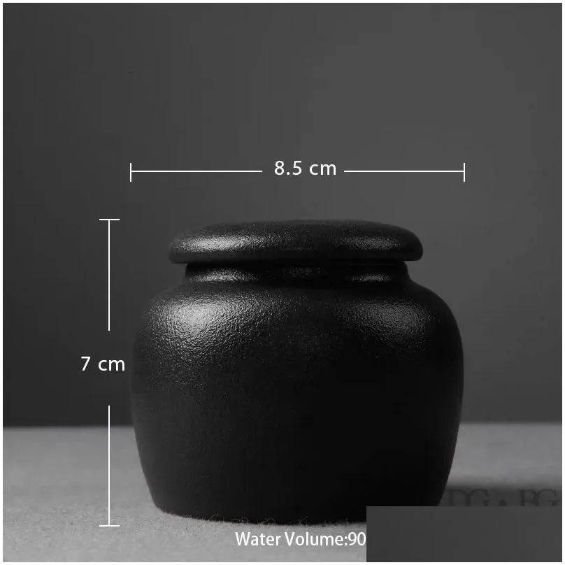 Chinese Style Products Ceramic Pet Keepsake Dog Cat Birds Urns Black White Funeral Urn Human Container For Ashes Cremation Small Anim Dhuk7