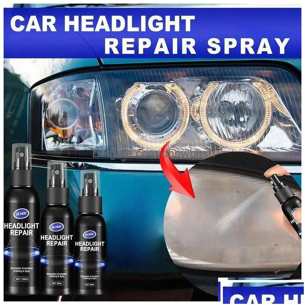 car light restorative liquid removing oxidation dirt portable headlight repair polish for restoration f2w9 drop delivery