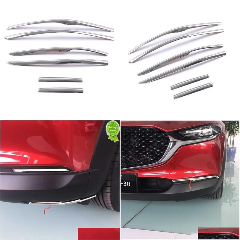 Other Interior Accessories New Stainless Steel Front Rear Corner Protection Strip Er Trim Decorative For Mazda Cx-30 Cx30 2021 2022 Mo Dho9V