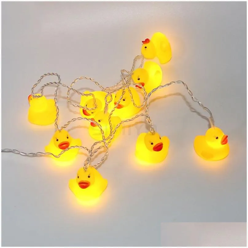 Led Strings Brelong New Sile Animal Small Yellow Duck Led String Christmas Party Decoration Lantern Drop Delivery Lights Lighting Holi Dhetd