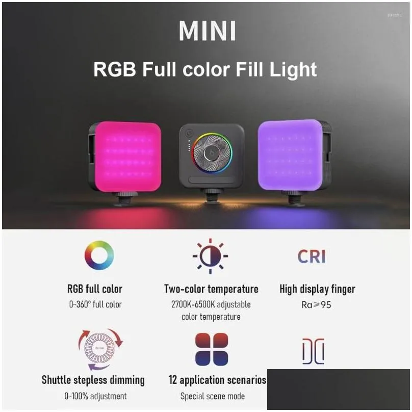 Flash Heads Rgb Mini Lamp Led Light Soft Panel With 2200Mah Battery Video Usb Charging Port Drop Delivery Dhmg7