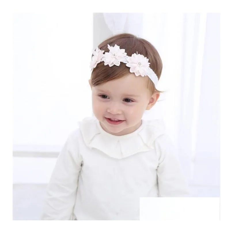 Hair Accessories Childrens Hair Band Beads Flower Pearl Small Diamond Baby Accessories Wy1384 Drop Delivery Baby, Kids Maternity Acces Dh57G