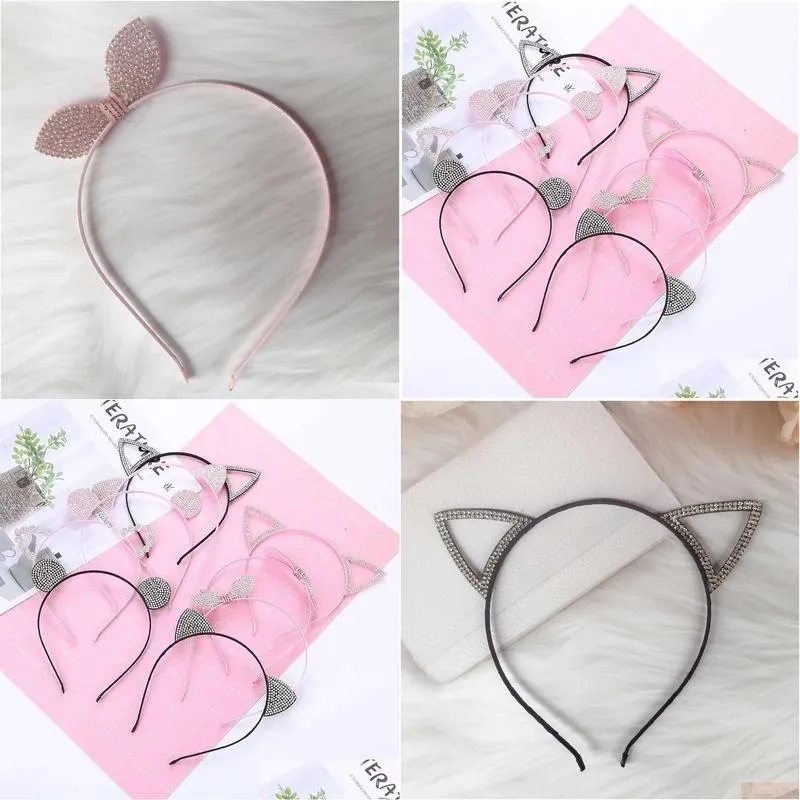 Hair Accessories New Net Red Sequin Cats Ear Hairband Korean Shampoo Hairpin Boutique Hair Accessories Drop Delivery Baby, Kids Matern Dhvqe