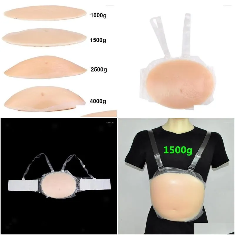 Women`S Shapers Womens Shapers 1500G Sile Fake Belly Artificial Pregnancy Baby Tummy Bump 4-5Month Woman Role Play Drop Delivery Appa Dhjga