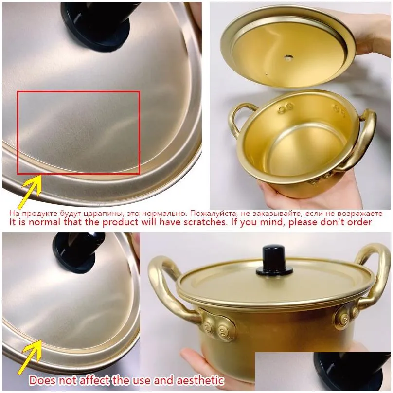 Other Home & Garden Korean Ramen Noodles Pot Aluminum Soup With Lid Milk Egg Cooking Fast Heating For Kitchen Cookware Drop Delivery H Dhkr8