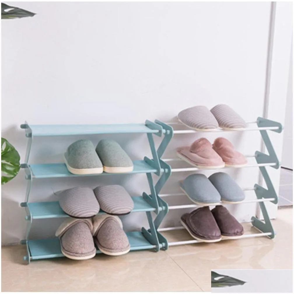Storage Holders & Racks Storage Holders Racks 1Pcs Tier Z-Shaped Shoes Rack Shelf Organizer Holder Door Removable Mti-Layer Cabinet Fu Dh15X