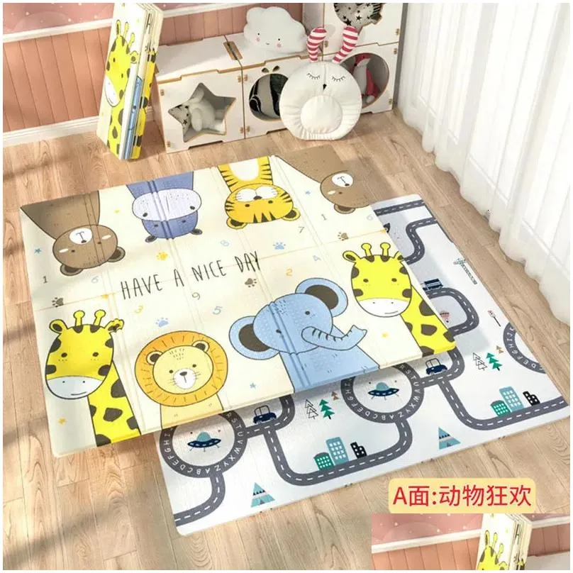 Baby Rugs & Playmats Baby Rugs Playmats Foldable Play Mat Xpe Puzzle Childrens Thickened Room Cling Pad Folding Carpet Splicing Climbi Dhokt