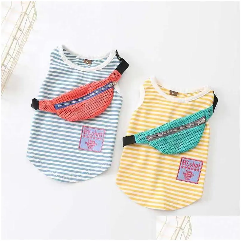 Dog Apparel Fashion Pet Dog Clothing For Dogs Shirt Striped Clothes Puppy Outfits Tshirt French Bldog Ropa Drop Delivery Home Garden P Dhitb