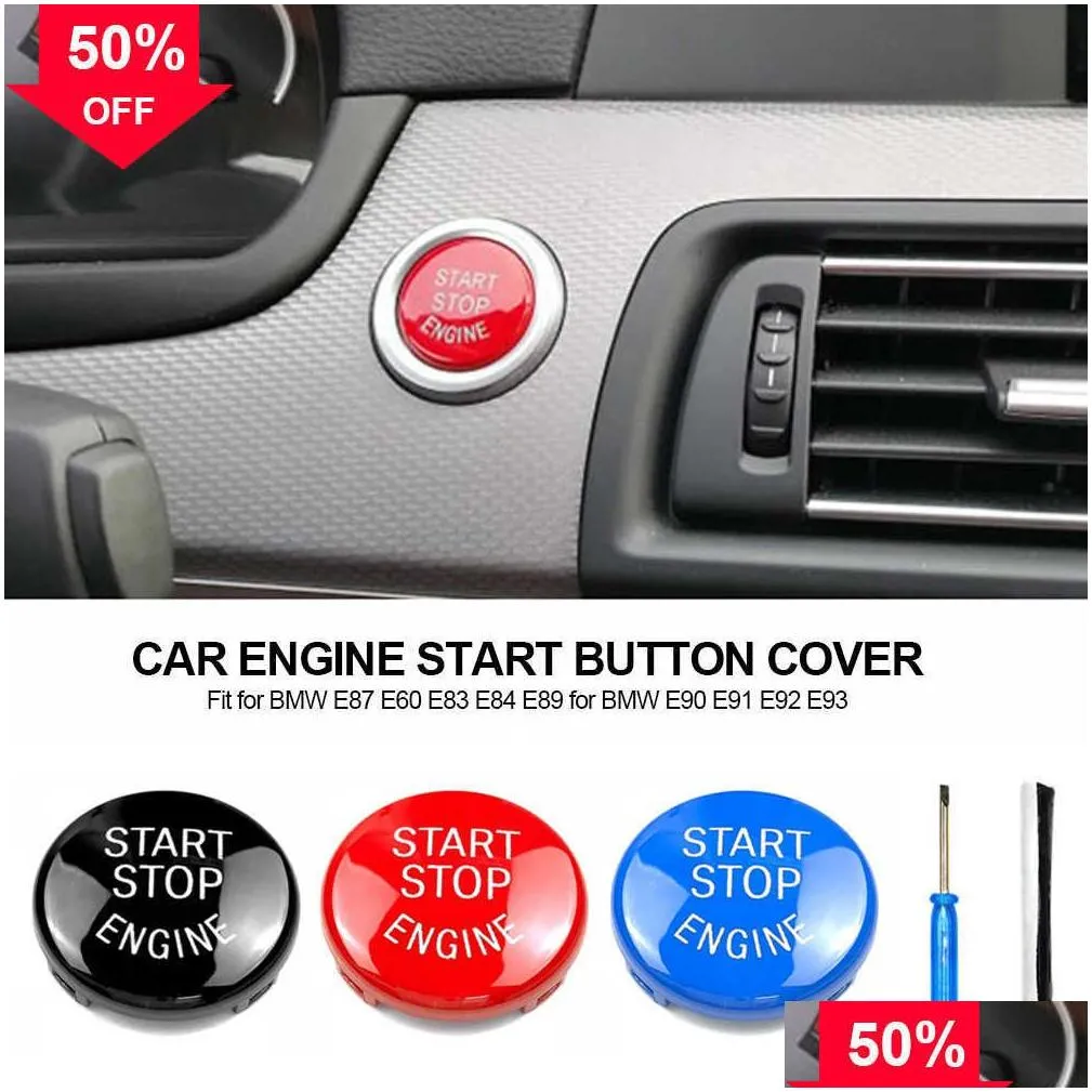 Other Interior Accessories New 3Pcs Car Engine Start Button Replace Er Stop Switch Accessories Decor Fit For E87 E60 E83 E84 E89 E90 E Dhswh