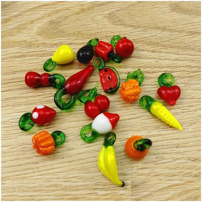 Glass Wholesale - Diy Accessories Glass Beads Loose Pendants Fruit For Jewelry Drop Delivery Jewelry Loose Beads Dhow0