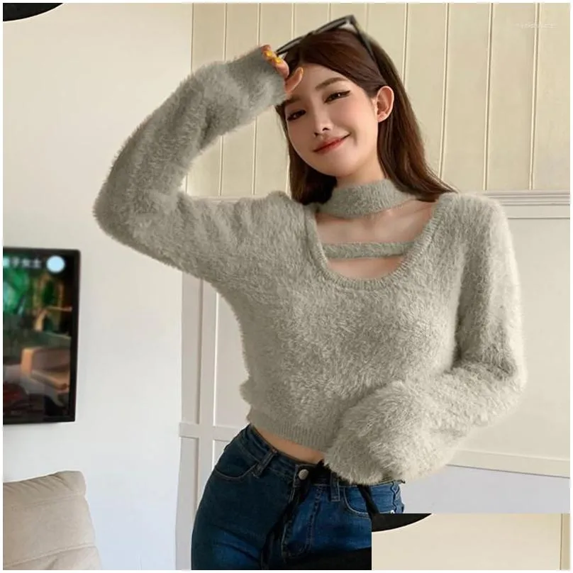 Women`S Sweaters Womens Sweaters Plover Keep Warm Feel Imitation Sweet Short Style Fashion P Sweater Clothing Drop Delivery Apparel W Dhaw9