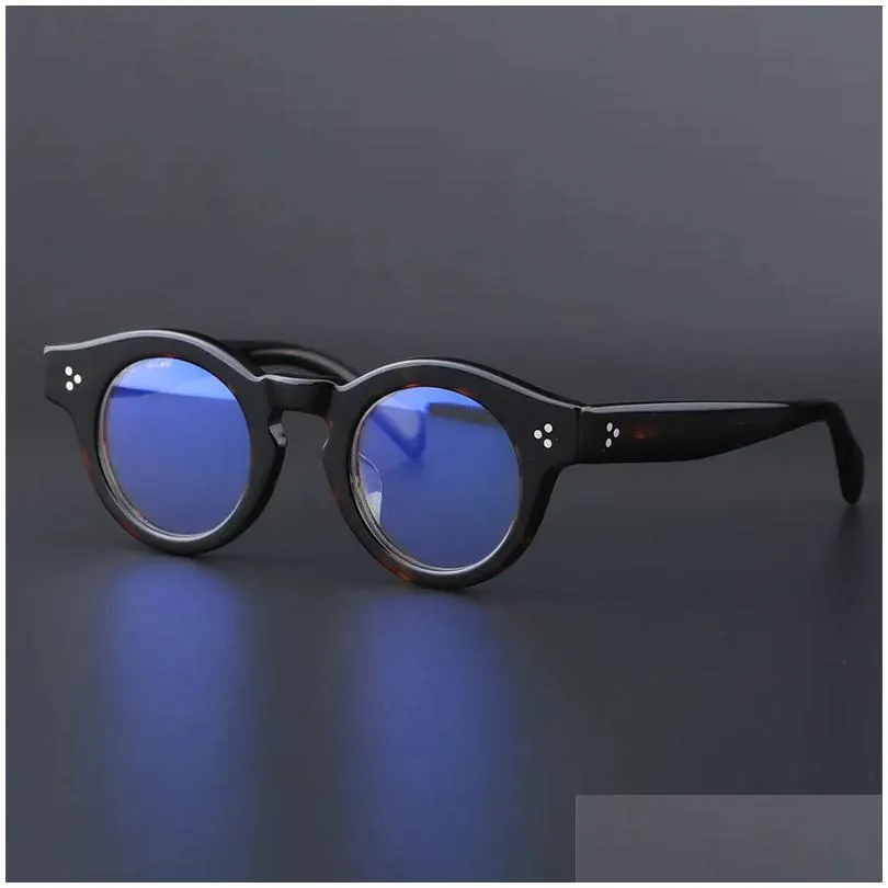 Fashion Sunglasses Frames Vazrobe Vintage Round Eyeglasses Frames Male Small 4M Thick Rim Glasss Men Black Tortoise Eyewear Spectacle Dh4Je