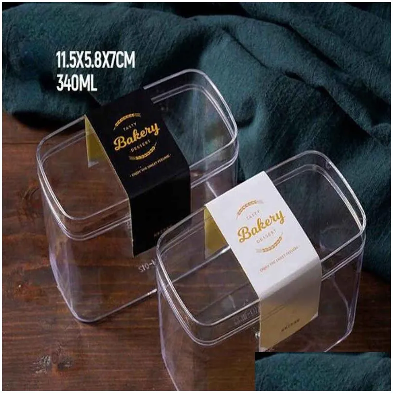 Other Home & Garden Square Oval Transparent Cake Box Disposable Clear Mousse Cheese Tiramisu Dessert Baking Biscuits Food Grade Plasti Dh4Ir