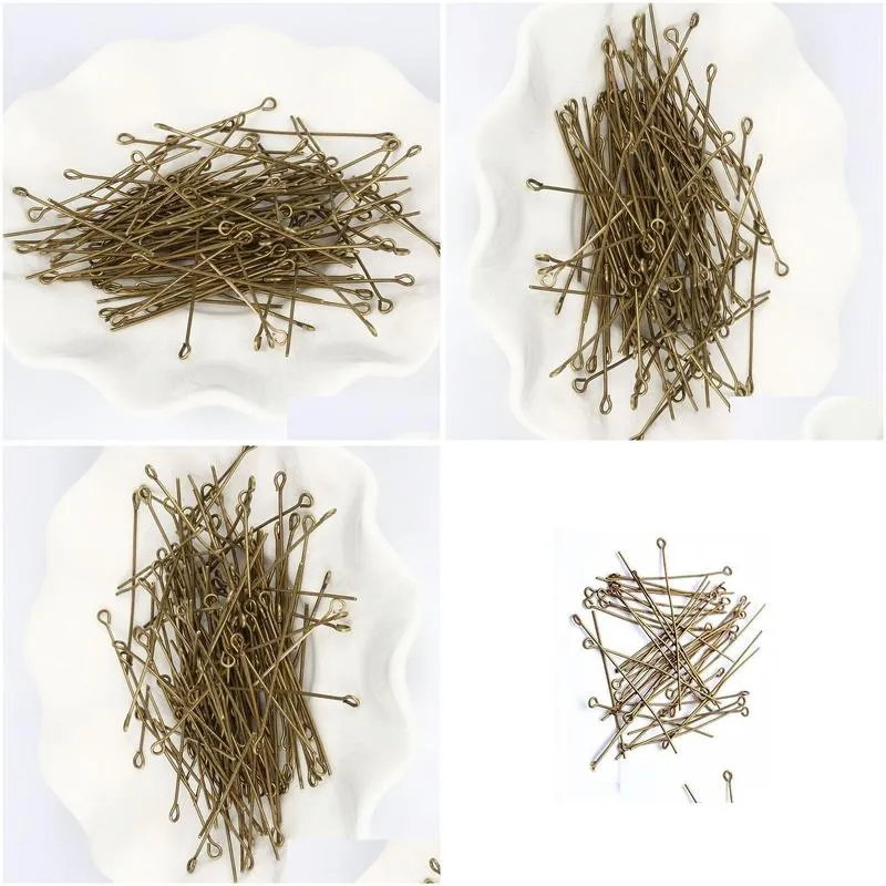 Pins & Needles 400Pcs/Lot Brozne Findings Eye Pins Jewelry 20Mm//26Mm//30Mm Drop Delivery Jewelry Jewelry Findings Components Dhlgt