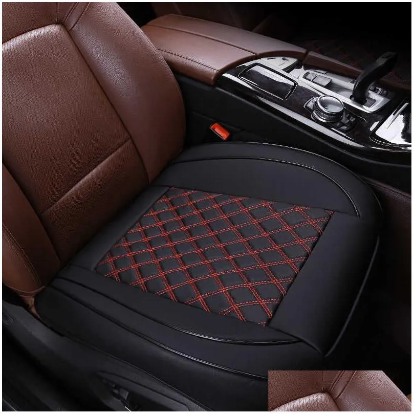 Seat Cushions New Car Seat Er Mobile Front Pu Leather Cushion Protector Mat Pad For Fit Interior Accessories Drop Delivery Automobiles Dhaom