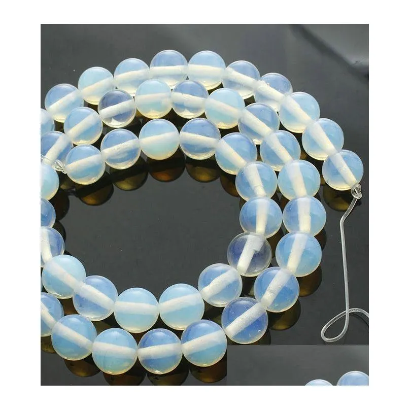 Other 189Pcs/Lot 6 Mm Beads Moonstone Loose Semi-Precious Opal Stone Diy Jewelry Making Drop Delivery Jewelry Loose Beads Dhod1