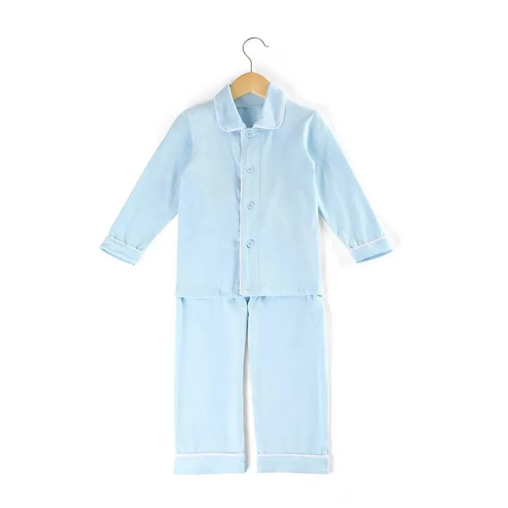 Pajamas 100% Cotton 2 Pieces Button Up Girls Boys Sleepwear Pyjamas Sibling Kids Children Solid Red Christmas Pajamas Set 210903 Drop Dhbw7