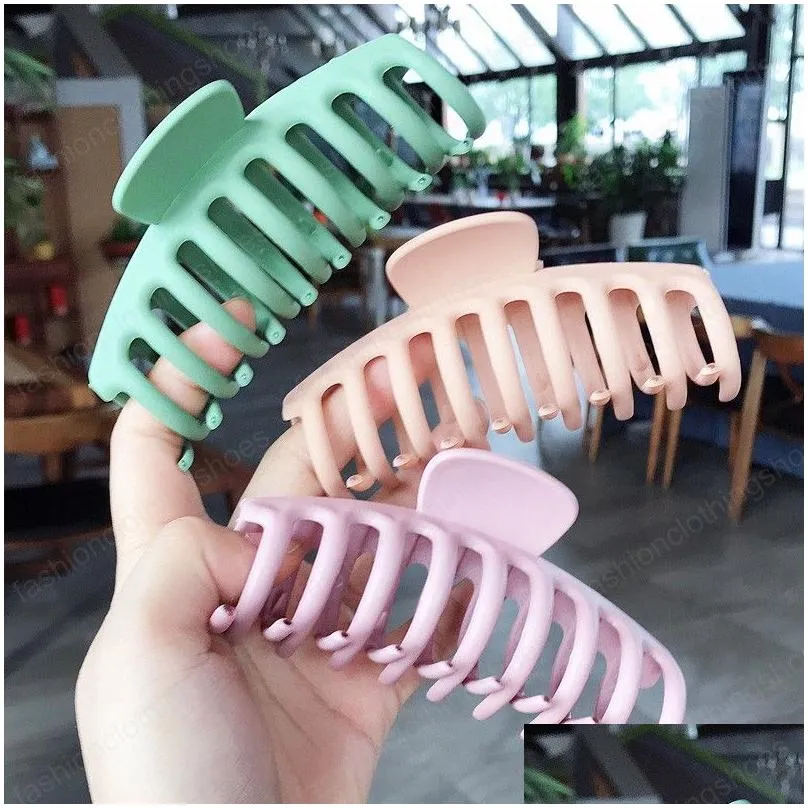 Hair Accessories New Fashion Sweet And Versatile Simple Large 11Cm Hair Clips Matte Color Bath Catch Women Girl For Accessori Drop Del Dh5Zn