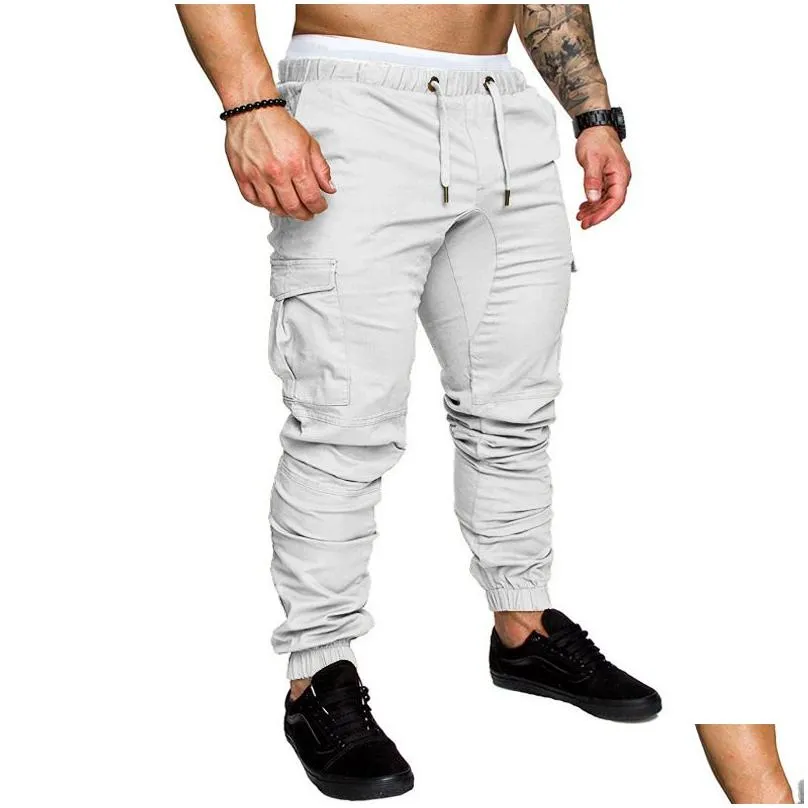 Men`S Pants Men Harem Pant Loose Fit Trousers Cotton Elastic Waist Long Jogger Sweatpants Skinny Pencil Drop Delivery Apparel Men`S C Dha8W