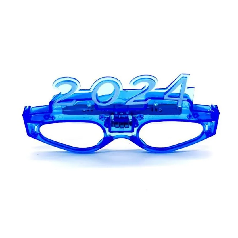 Led Toys 10Pcsled Toys Led Lighted 2024 Glasses Glowing Flashing Eyeglasses Rave Glow Shutter Shades Eyewear For New Year Kids Adts Si Dhgrw