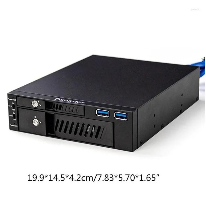 Usb Hubs Mr-6203 2.5/3.5 Inch Internal Hdd Ssd Case Box Dual Usb Optical Drive Mobile Rack Station Hard Disk Enclosure For Desktop Pc Dhr3K